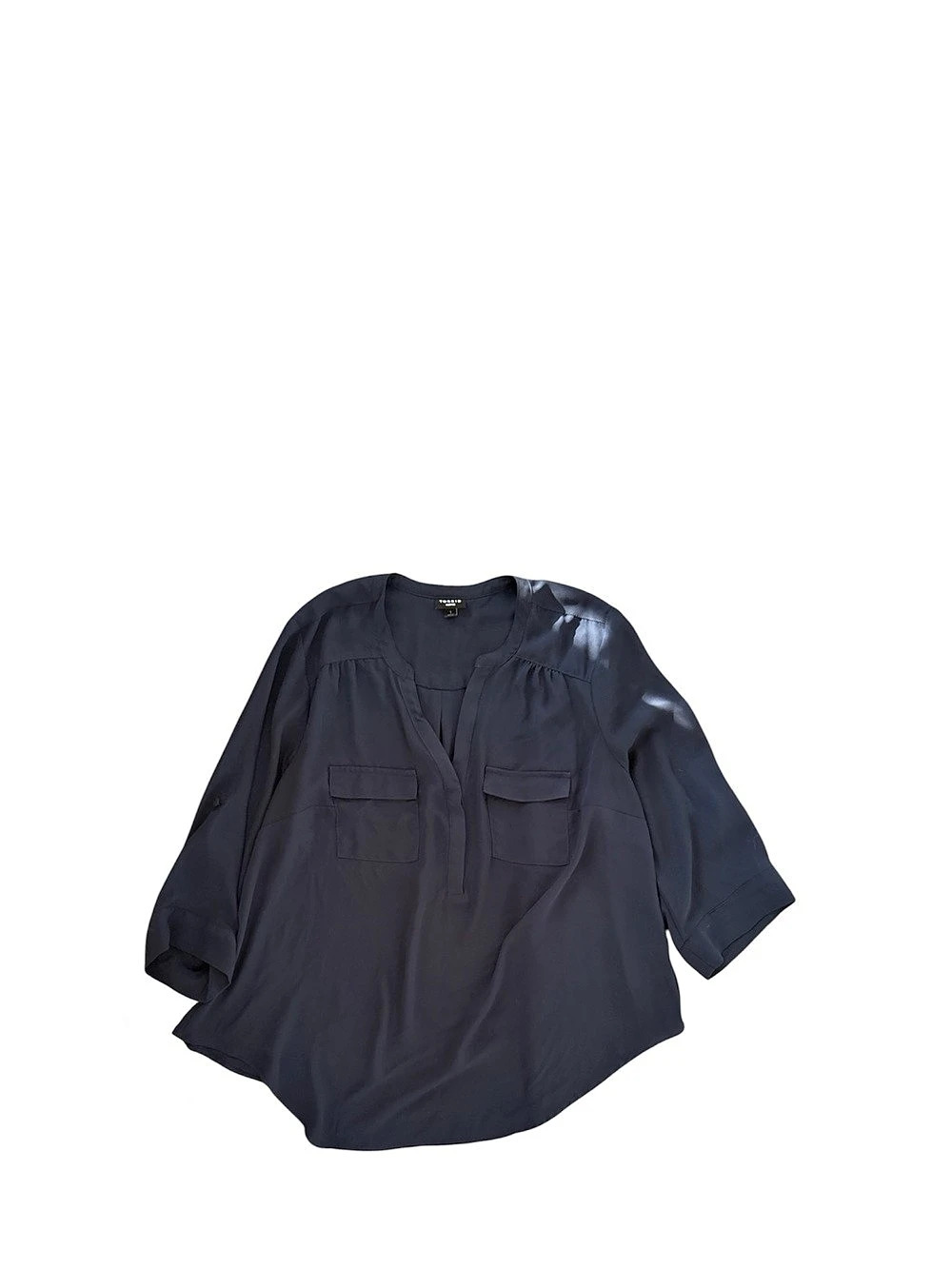 TORRID Harper Georgette 3/4 Sleeve Blouse Black Size 1